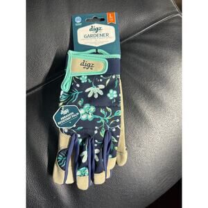 Digz Gardener Gloves Womens Large L Touchscreen Comp Abrasion Resistant Blue
